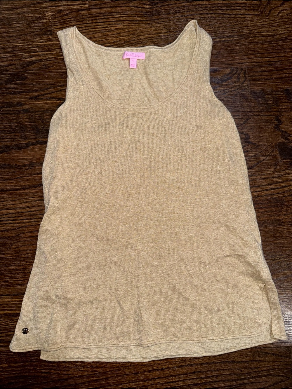 Lilly Pulitzer Cream Knit Tank Top - Sleeveless Scoop Neck